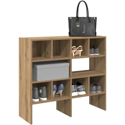 vidaXL Schuhregal - Stapelbar 2 Stück - Braun Eiche vidaXL Schuhregal - Stapelbar 2 Stück - Braun Eiche