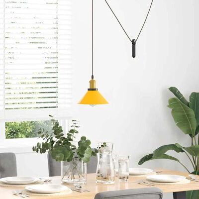 vidaXL Żółta Lampa wisząca Regulowana wysokość E27 - Lampa wisząca vidaXL Żółta Lampa wisząca Regulowana wysokość E27 - Lampa wisząca
