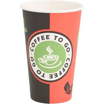 vidaXL Papieren koffiebekers 1000 st 16oz 400ml Rood en Zwart - Koffiekoppen vidaXL Papieren koffiebekers 1000 st 16oz 400ml Rood en Zwart - Koffiekoppen