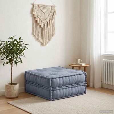 vidaXL - Pouffe Grau Stoff 70x70x36 - Gray - Pouffe vidaXL - Pouffe Grau Stoff 70x70x36 - Gray - Pouffe