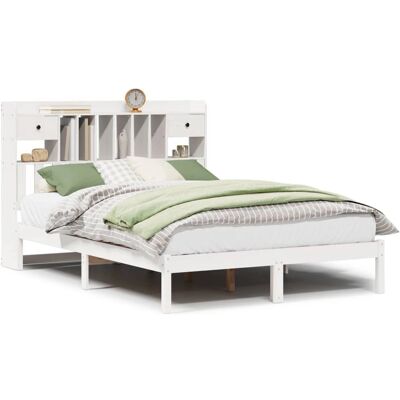 vidaXL Weißes Buchregal Bett mit Stauraum - Bett vidaXL Weißes Buchregal Bett mit Stauraum - Bett