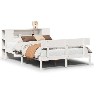 vidaXL 3321769 Bett - Weiß - Massiv Kiefer - Platzsparend vidaXL 3321769 Bett - Weiß - Massiv Kiefer - Platzsparend