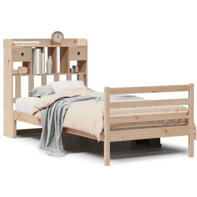 vidaXL 3321934 Bett mit Bücherregal-Kopfteil - Robuster Kiefernholzrahmen vidaXL 3321934 Bett mit Bücherregal-Kopfteil - Robuster Kiefernholzrahmen