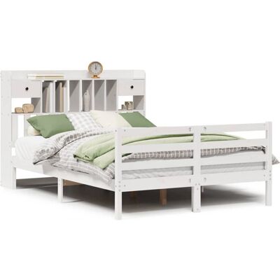 vidaXL 3321939 Weißes Buchregal Bett - Bett, 140x200 cm - Massives Kiefernholz vidaXL 3321939 Weißes Buchregal Bett - Bett, 140x200 cm - Massives Kiefernholz