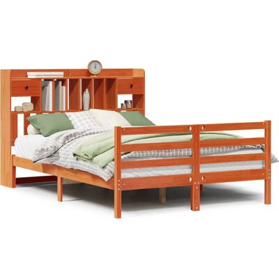 vidaXL Bett mit Bücherregal Kopfteil - Massives Kiefernholz 160x200cm vidaXL Bett mit Bücherregal Kopfteil - Massives Kiefernholz 160x200cm