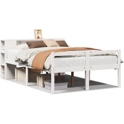 vidaXL 3321964 Weißes Buchregal-Bett mit Stauraum vidaXL 3321964 Weißes Buchregal-Bett mit Stauraum
