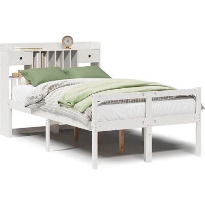 vidaXL 3322048 Bett - Massiv Kiefer - Weiß - 140x190 cm - Bettart vidaXL 3322048 Bett - Massiv Kiefer - Weiß - 140x190 cm - Bettart