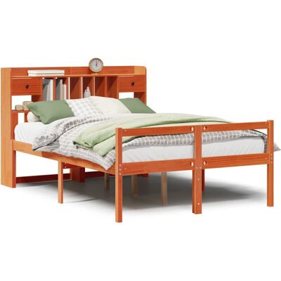vidaXL King Size Bett mit Bücherregal - Robuster Kieferrahmen vidaXL King Size Bett mit Bücherregal - Robuster Kieferrahmen