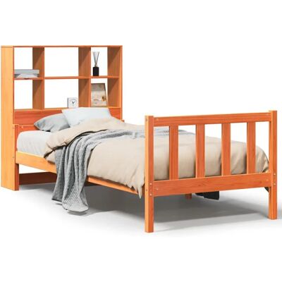 Sänky säilytystilalla - Massiivipuu, Vaha Ruskea - 75x190 cm - Sänky Sänky säilytystilalla - Massiivipuu, Vaha Ruskea - 75x190 cm - Sänky