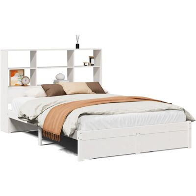 vidaXL 3322398 Weißes Bücherregal-Bett - Bettart vidaXL 3322398 Weißes Bücherregal-Bett - Bettart