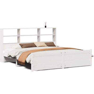 vidaXL Bett - 180x200 cm Super King Massivholz Kiefer - Weiß vidaXL Bett - 180x200 cm Super King Massivholz Kiefer - Weiß