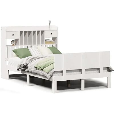 vidaXL 3322683 Bett - Massiv Kiefer, Weiß, Platzsparend - Bett vidaXL 3322683 Bett - Massiv Kiefer, Weiß, Platzsparend - Bett