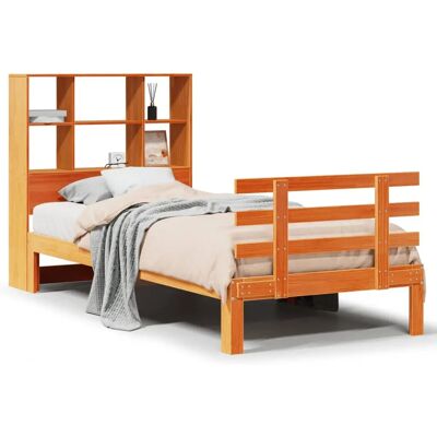 vidaXL Bett mit Bücherregal - 100x200cm Massives Kiefernholz - Rustikaler Charme vidaXL Bett mit Bücherregal - 100x200cm Massives Kiefernholz - Rustikaler Charme