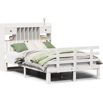 vidaXL Bett mit Regal-Kopfteil - 160x200 cm - Bett vidaXL Bett mit Regal-Kopfteil - 160x200 cm - Bett