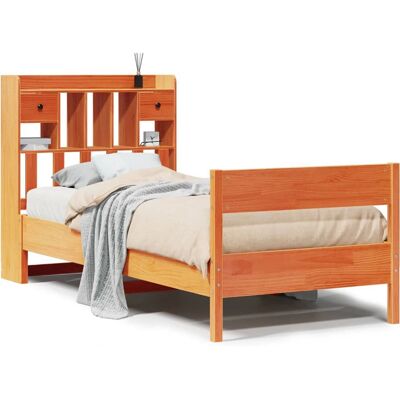 vidaXL Bett mit Stauraum - Kiefernholz - 100x200 cm - Bett vidaXL Bett mit Stauraum - Kiefernholz - 100x200 cm - Bett