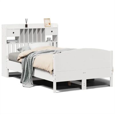 vidaXL Bett mit Stauraum - 180x200 cm - Weiß - Massives Kiefernholz - Bett vidaXL Bett mit Stauraum - 180x200 cm - Weiß - Massives Kiefernholz - Bett