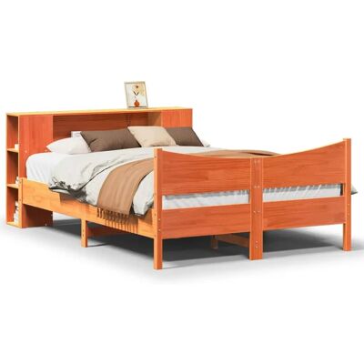 vidaXL Bett, Massivholzbett Holzbett Doppelbett ohne Matratze 140x190cm Kiefer - Bett vidaXL Bett, Massivholzbett Holzbett Doppelbett ohne Matratze 140x190cm Kiefer - Bett