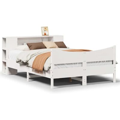 VidaXL Bettrahmen - Modernes Kiefernholz Weiß 135x190 cm VidaXL Bettrahmen - Modernes Kiefernholz Weiß 135x190 cm