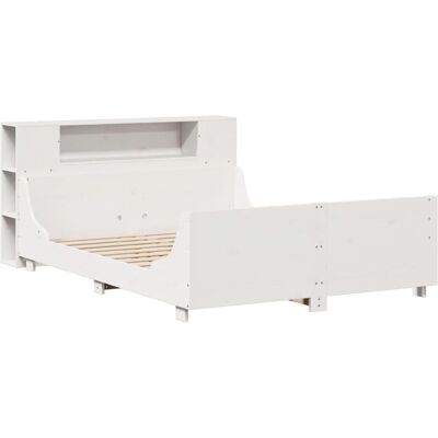 vidaXL Bed Frame White 120x190 cm Solid Pine Wood Space-Saving Rustic vidaXL Bed Frame White 120x190 cm Solid Pine Wood Space-Saving Rustic