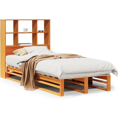 vidaXL Bett mit Stauraum - Massiv Kiefernholzrahmen - 160x200 cm - Braun - Bettart vidaXL Bett mit Stauraum - Massiv Kiefernholzrahmen - 160x200 cm - Braun - Bettart