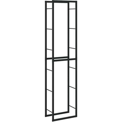 vidaXL Estante para leña negra 50x30x209 cm Acero - Almacenamiento de leña vidaXL Estante para leña negra 50x30x209 cm Acero - Almacenamiento de leña