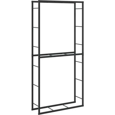 vidaXL Firewood Rack - Black Steel - 100x30x209 cm - Firewood Storage vidaXL Firewood Rack - Black Steel - 100x30x209 cm - Firewood Storage