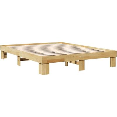 vidaXL Massief houten eiken bedframe - Ondersteuning & Opbergruimte vidaXL Massief houten eiken bedframe - Ondersteuning & Opbergruimte
