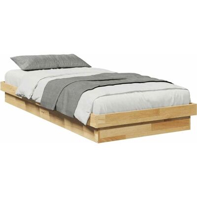 vidaXL Solid Oak Wood Bed Frame - Low Profile, Supports 80x200 cm Mattress vidaXL Solid Oak Wood Bed Frame - Low Profile, Supports 80x200 cm Mattress