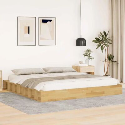 vidaXL Bed Frame Support Slats Storage - Bed Frame 180x200 cm Solid Wood Oak Bedroom Furniture vidaXL Bed Frame Support Slats Storage - Bed Frame 180x200 cm Solid Wood Oak Bedroom Furniture