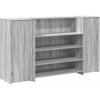 VidaXL Model 3324183 Gray Reception Desk VidaXL Model 3324183 Gray Reception Desk