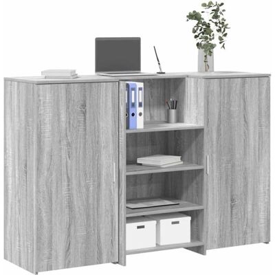 VIDAXL Grå receptionsterminal - Holdbart ingeniørtræ VIDAXL Grå receptionsterminal - Holdbart ingeniørtræ