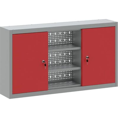 vidaXL Wand-Werkzeugschrank - Grau, Rot, 100x20x55 cm vidaXL Wand-Werkzeugschrank - Grau, Rot, 100x20x55 cm