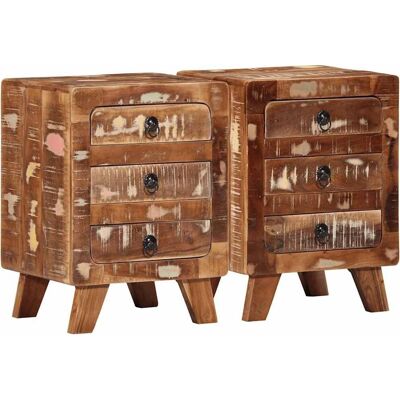 vidaXL Nachttisch 2 Stück Massives Altholz 37x32x50 cm - Nachttisch vidaXL Nachttisch 2 Stück Massives Altholz 37x32x50 cm - Nachttisch