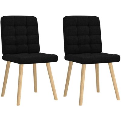 vidaXL Schwarze Stoff Esszimmerstühle - 2 Stück vidaXL Schwarze Stoff Esszimmerstühle - 2 Stück