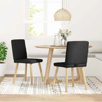 vidaXL Sillas de comedor 2 uds. Tela negra vidaXL Sillas de comedor 2 uds. Tela negra
