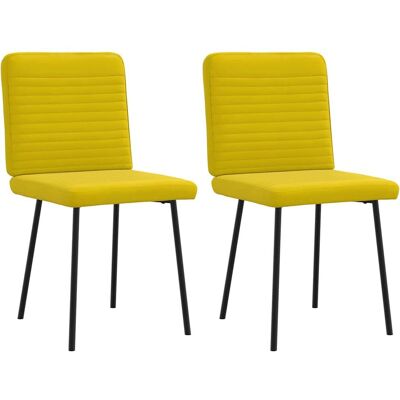 VidaXL 4101140 Gele velvet eetkamerstoelen - Eetkamerstoel VidaXL 4101140 Gele velvet eetkamerstoelen - Eetkamerstoel