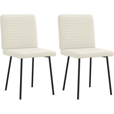 vidaXL Eetkamerstoelen - Velours crème - 2 stuks vidaXL Eetkamerstoelen - Velours crème - 2 stuks