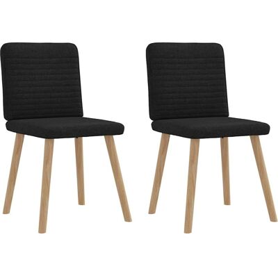 vidaXL Esszimmerstühle 2 Stk. Schwarz Stoff - Esszimmerstuhl vidaXL Esszimmerstühle 2 Stk. Schwarz Stoff - Esszimmerstuhl