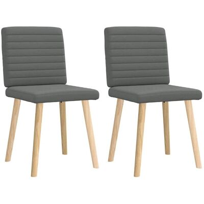 vidaXL Esszimmerstühle - Dunkelgrau Stoff - 2 Stück vidaXL Esszimmerstühle - Dunkelgrau Stoff - 2 Stück