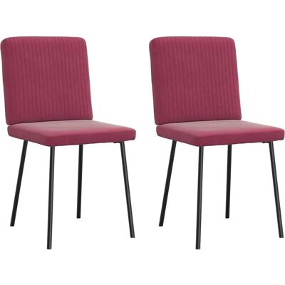 vidaXL Rote Bordeaux Samt Esszimmerstühle 2er Set vidaXL Rote Bordeaux Samt Esszimmerstühle 2er Set