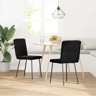 vidaXL Schwarze Samt Esszimmerstühle - Esszimmerstühle vidaXL Schwarze Samt Esszimmerstühle - Esszimmerstühle
