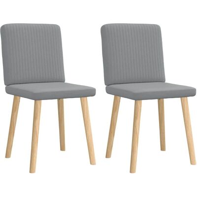 Vidaxl Esstühle - Hellgrau Stoff - 2 Stück Vidaxl Esstühle - Hellgrau Stoff - 2 Stück