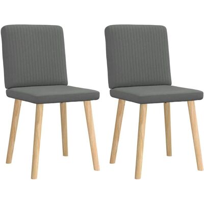 vidaXL Esszimmerstühle 2 Stück Dunkelgrau Stoff vidaXL Esszimmerstühle 2 Stück Dunkelgrau Stoff
