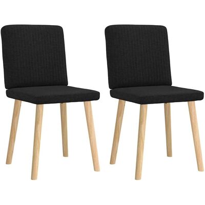 vidaXL Esszimmerstühle 2 Stück Schwarz Stoff vidaXL Esszimmerstühle 2 Stück Schwarz Stoff
