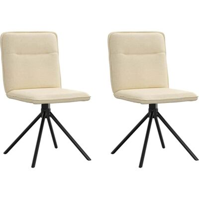 vidaXL Creme Stoff 2 Esszimmerstühle vidaXL Creme Stoff 2 Esszimmerstühle