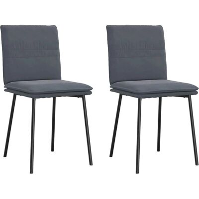 vidaXL 4101245 Ergonomischer Grauer Samt Esszimmerstuhl-Satz vidaXL 4101245 Ergonomischer Grauer Samt Esszimmerstuhl-Satz