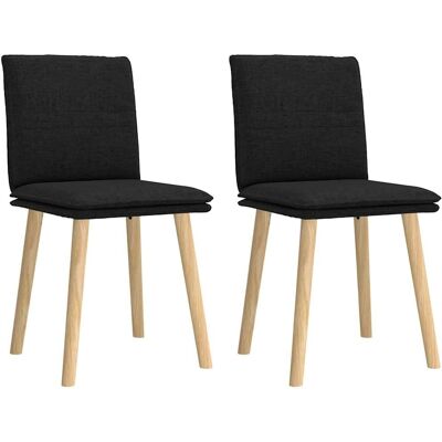 vidaXL Esszimmerstühle 2 Stück Schwarz Stoff vidaXL Esszimmerstühle 2 Stück Schwarz Stoff