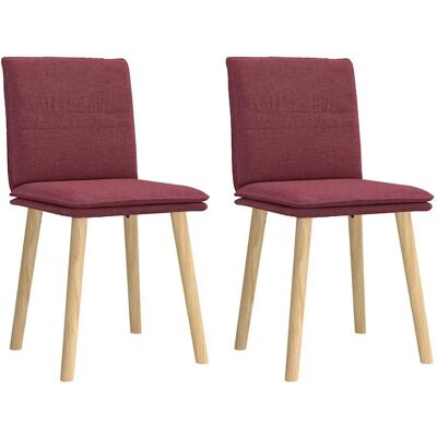 vidaXL Esszimmerstühle 2 Stück Weinrot Stoff vidaXL Esszimmerstühle 2 Stück Weinrot Stoff