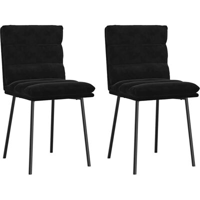 VidaXL 4101288 Schwarze Samtstoff Esszimmerstühle - Esszimmerstuhl VidaXL 4101288 Schwarze Samtstoff Esszimmerstühle - Esszimmerstuhl