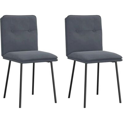 VidaXL eettafelstoel - Grijs fluweel, 2 stuks VidaXL eettafelstoel - Grijs fluweel, 2 stuks